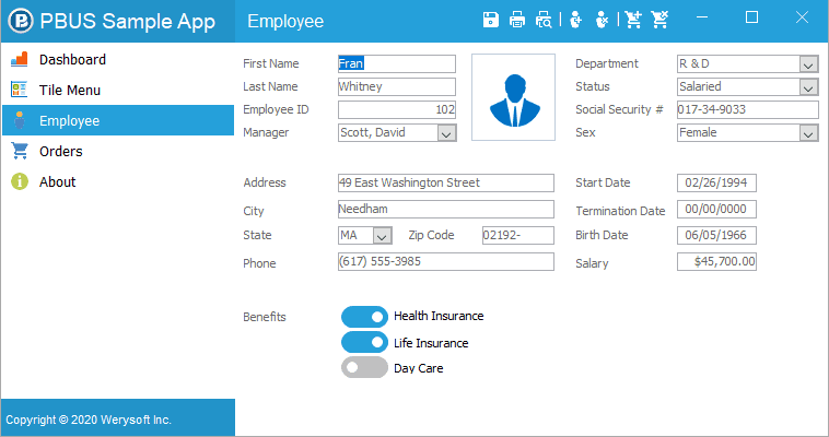 Single Page Application with Navigation by USPB