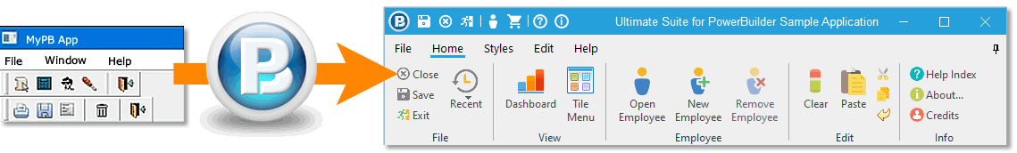 Automatically create a Ribbon Menu for your PowerBuilder Application