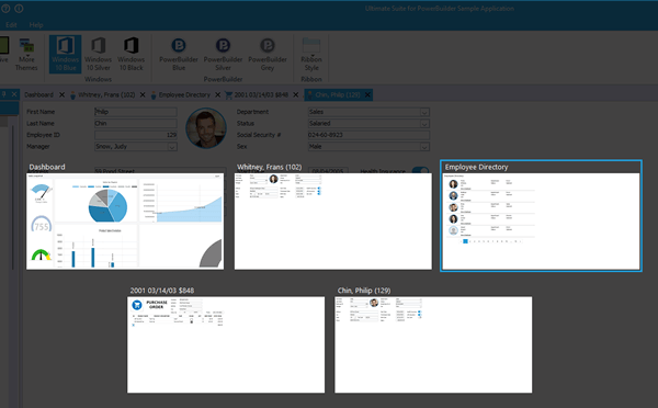 Navigate between open windows in PowerBuilder app